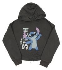 Tmavošedá crop mikina se Stitchem a kapucí C&A