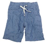 Modré lehké kraťasy s kotvami H&M