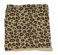 Béžovo-černý zateplený leopardí nákrčník 