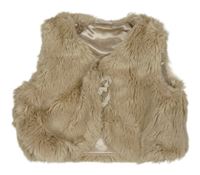 Béžová kožušinová podšitá vesta H&M