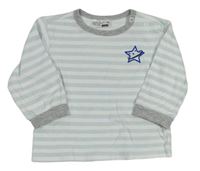 Bielo-svetlomodré pruhované tričko s hviezdou Ergee