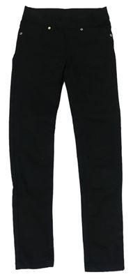 Čierne plátenné elastické nohavice Page
