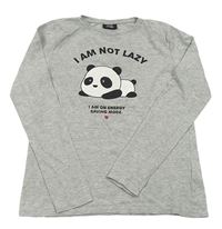 Šedé melírované triko s pandou Page