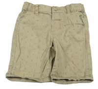 Béžové vzorované plátenné chino kraťasy Primark
