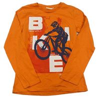 Oranžové tričko s cyklistou Kids
