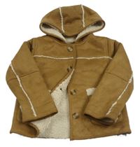 Hnědá semišová zateplená bunda s kapucí River Island