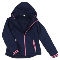 Tmavomodrá softshellová zimná bunda s kapucňou zn. Yigga