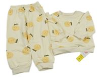 Nové - 2set - Světložlutá mikina s citrony + tepláky  