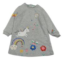 Šedé teplákové šaty s duhou a jednorožcem M&S