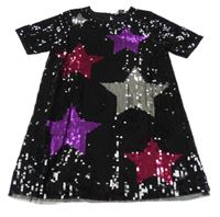 Černo-barevné flitrové šaty s hvězdami Primark
