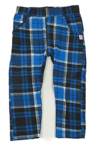 Tmavomodro-bílo-černé pruhované tregíny 