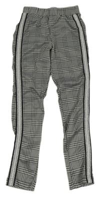 Čierno-biele vzorované legíny s trblietavymi pruhmi Y.F.K.