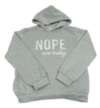 Svetlosivá melírovaná mikina s nápisom a kapucňou