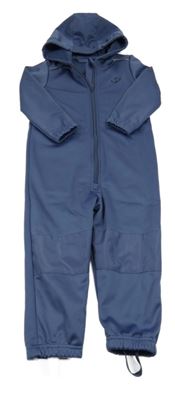 Šedomodrá softshellová kombinéza s kotvou a kapucí Lupilu