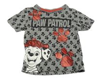 Šedo-černo-červené tričko - Tlapková Patrola Nickelodeon