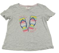 Svetlosivé tričko s topánkami Alive