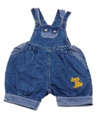 Tmavomodré na traké rifľové kraťasy s psíkom