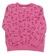 Ružová mikina s notami