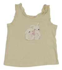 Béžový top s králíčky H&M