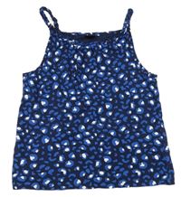 Tmavomodro-biely crop top s leopardím vzorom Y.F.K.