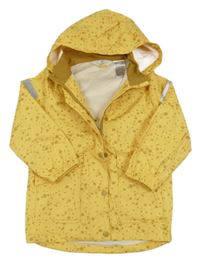Hořčicovo-okrová puntíkatá voděodolná bunda s kapucí H&M