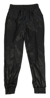Čierne koženkové cuff nohavice Primark