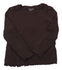 Hnědé žebrované triko Primark