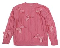 Růžový svetr s 3D mašlemi River Island