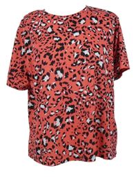 Dámske ružovo-čierne vzorované tričko M&S