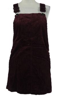 Dámské vínové manšestrové laclové šaty Forever21