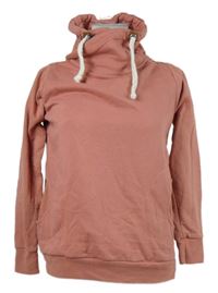 Dámska svetloružová mikina s komínovým golierom Janina