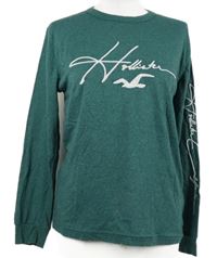 Pánske zelené melírované tričko s logom Hollister