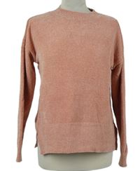 Dámský světlerůžový žinylkový svetr F&F