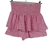 Dámské růžové kytičkované sukňové kraťasy Shein 