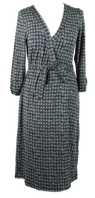 Dámské tmavomodré vzorované zavinovací midi šaty White Stuff 