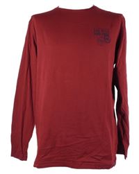 Pánské karmínové triko s nápisem 