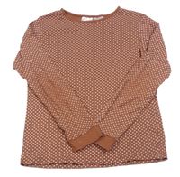 Hnedé bodkovaná é tričko H&M