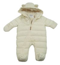 Smetanová šusťáková zimní kombinéza s kapucí F&F