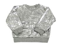 Strieborná kockovaná mikina