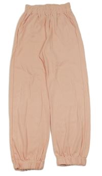 Svetloružové rebrované ľahké tepláky