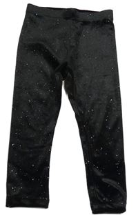 Černé třpytivé sametové legíny George