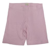 Růžové žebrované elastické kraťasy F&F