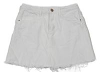 Biela rifľová rozstrapkané á sukňa H&M