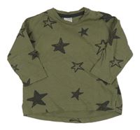 Khaki tričko s hviezdami H&M