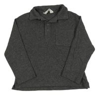 Tmavosivý rebrovaný sveter s golierikom H&M