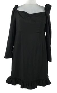 Dámska čierna šatová tunika s balonovými rukávy Glamorous