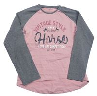 Sivo-ružové tričko s nápisom Yigga