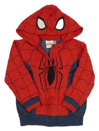 Červeno-tmavomodrá prepínaci mikina s pavoukem a kapucí - Spiderman Marvel