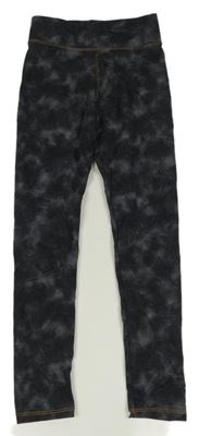 Tmavosivé batikované legíny