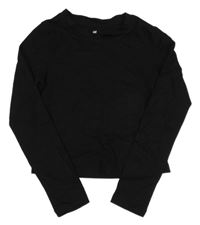 Čierne crop tričko H&M